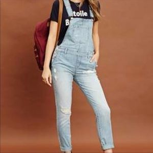 Forever 21 Distressed Denim Overalls